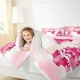 thumbnail image 4 of Manfei Kawaii Snowman Full Size Comforter Sets, Pink Xmas Tree Bedding Comforter Set for Girls, Merry Christmas Bedding Sets, Super Cozy Room Decor, Reversible 3 Pieces, 4 of 8