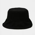 thumbnail image 5 of CoCopeanut Baru Wanita Plus Mewah Corduroy Topi Ember Perempuan Solid Musim Dingin Solid Streetwear Hangat Lipat Besar Lebar Visor Topi Datar Topi, 5 of 6