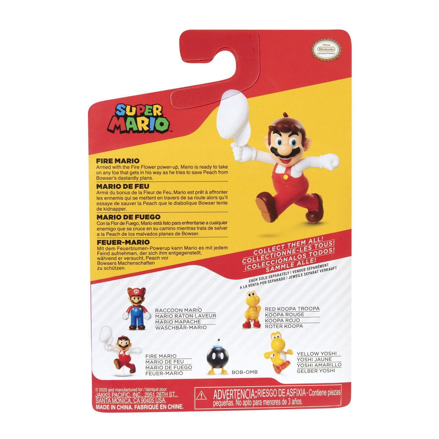 Figurine de 2,5 po de Nintendo Mario de feu