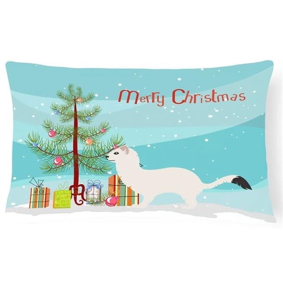Carolines Treasures BB9239PW1216 Stoat Short-tailed Weasel Christmas Canvas Fabric Decorative Pillow, Teal, 12H x16W,