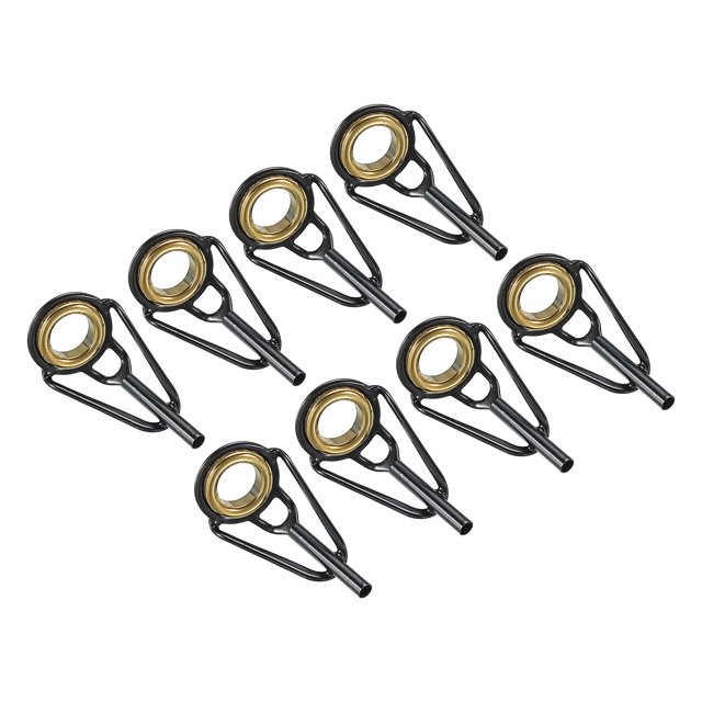 Unique Bargains 1.6mm Stainless Steel Fishing Rod Tip Repair Kit Pole Ring Guide Replacement, Golden 8 Pack
