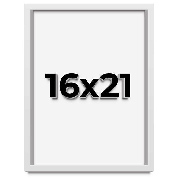 16x21 Shadow Box Frame White | 1 Inches Deep Real Wood Contemporary Shadowbox Display Frame | UV