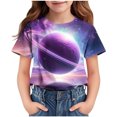thumbnail image 2 of Piuwrlz T-Shirts Tops for Kids Girls Short Sweatshirt Sleeve Purple Size 3 Years, 2 of 8