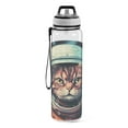 thumbnail image 2 of Cat Astronaut Circle Sports Water Bottle Portable Travel Mug 32oz BPA Free Leak Proof Straw Transparent Tritan for Gym Yoga Cycling Camping, 2 of 7