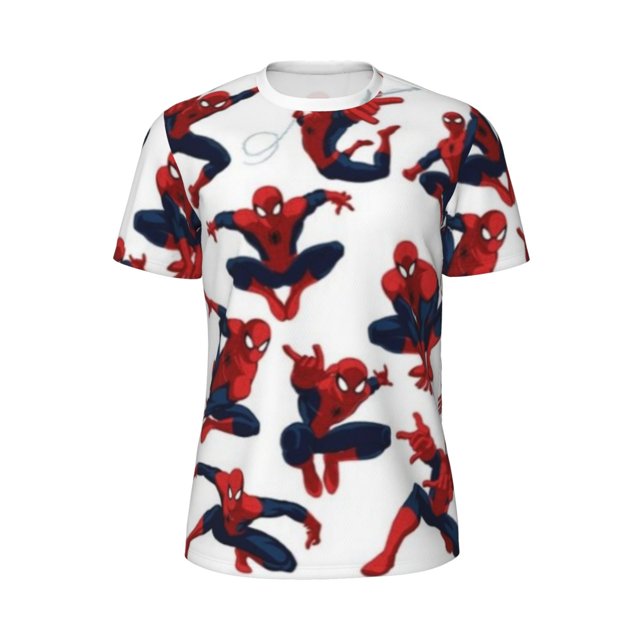 Spider-Man Breathable Men's Short Sleeve T-Shirt-120g Mesh Fabric