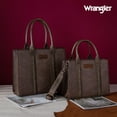 thumbnail image 4 of Wrangler Medium Tote Bag for Women Designer Satchel Handbags Top-handle Purses with Strap, Vintage-Brown, 4 of 7
