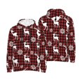 thumbnail image 4 of Zufioo Plaid Reindeer Snowflakes Design Fleece Comfortable Hoodie for Mens,Sweatshirt for Men,Pullover Hooded Sweatshirt for Men -Small, 4 of 5