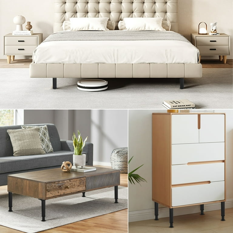 Bed Support Legs Adjustable Legs for Bed Plastic Bed Center Frame Middle Reinforce Shape Bottom Extendable Slat Support Leg for Cabinet Sofa Bed