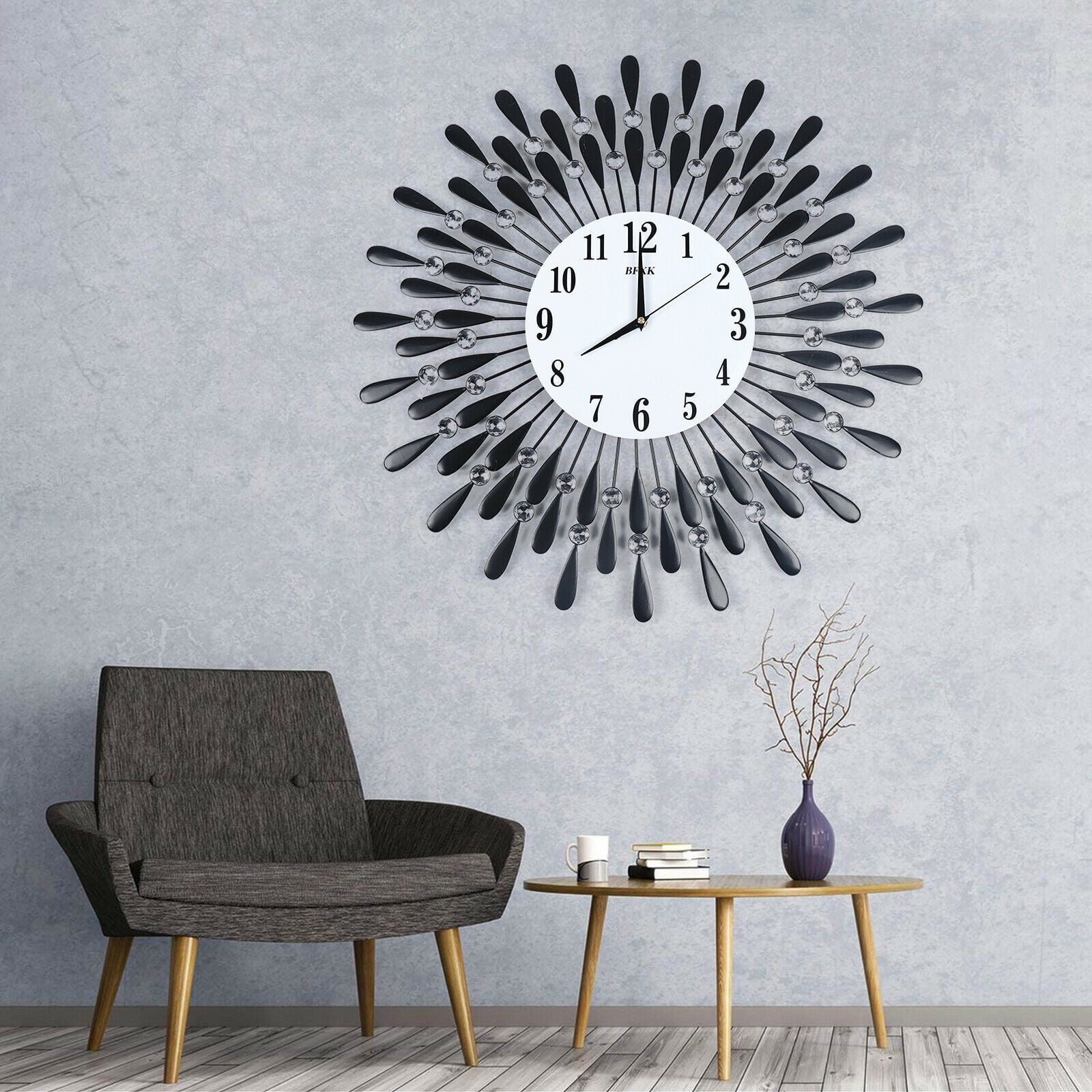 Luxury Antique Large Wall Clock 3D Metal Living Room Wall Watch Home Decor
