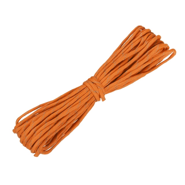 Uxcell Corde Paracorde Réfléchissante, Corde Paracorde Fluorescente pour Camping Randonnée Pêche Orange 49 Pieds