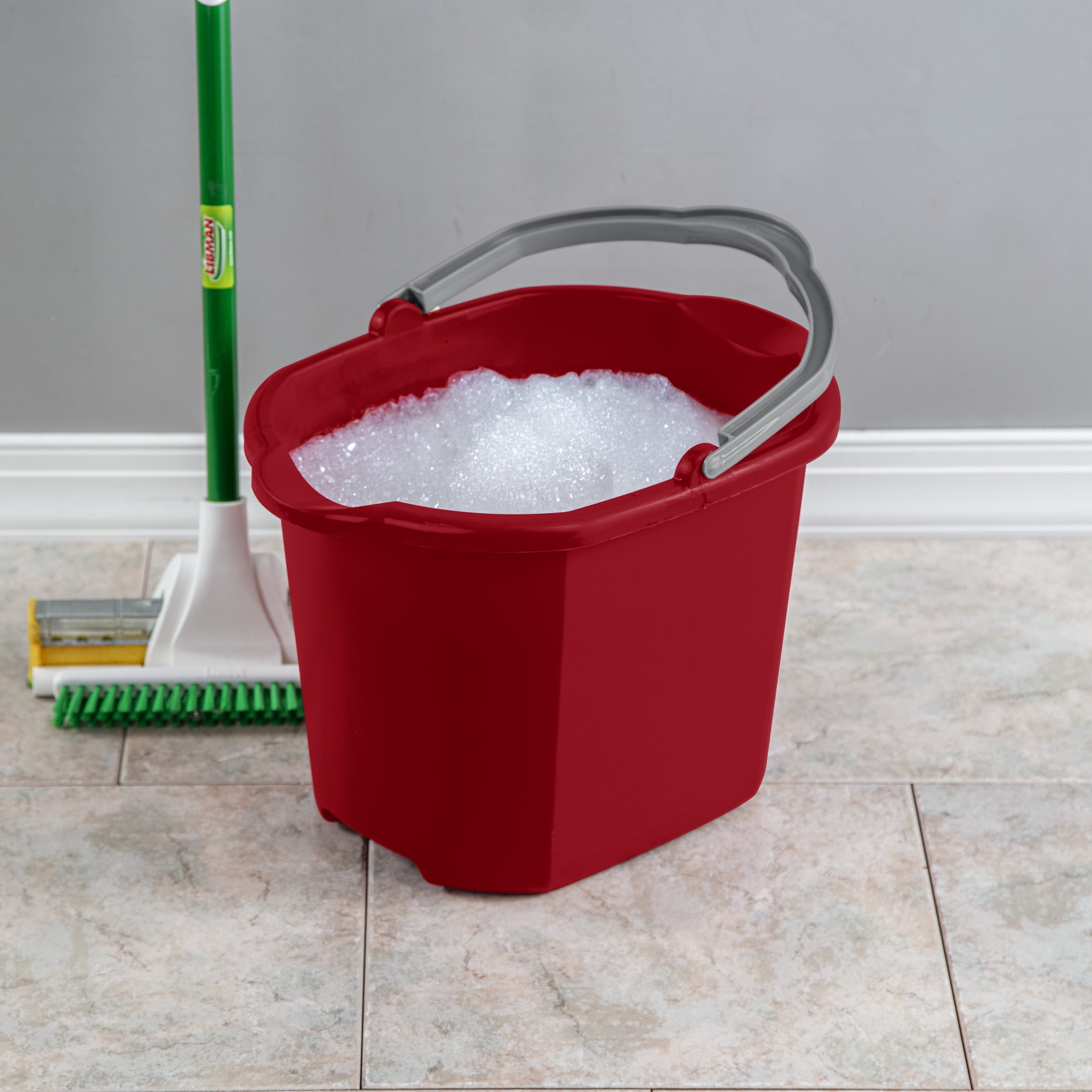 Sterilite 16 Quart Dual Spout Pail, Multi-Purpose Bucket, Durable Design with Comfort Carry Handle