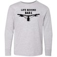 thumbnail image 3 of Inktastic Life Behind Bars Mountain Bike Long Sleeve Youth T-Shirt, 3 of 5