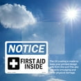 thumbnail image 5 of First Aid Inside With Symbol OSHA Notice Vinyl Decal Label 5 Inch x 3.5 Inch - 10 Pack, 5 of 6