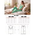 thumbnail image 5 of JWD Womens Two Piece Pajama Set Soft Sleeveless Ruffle Strap Cami Top and Long Pants Lightweight Lounge Sleepwear Green Butterfly L, 5 of 7
