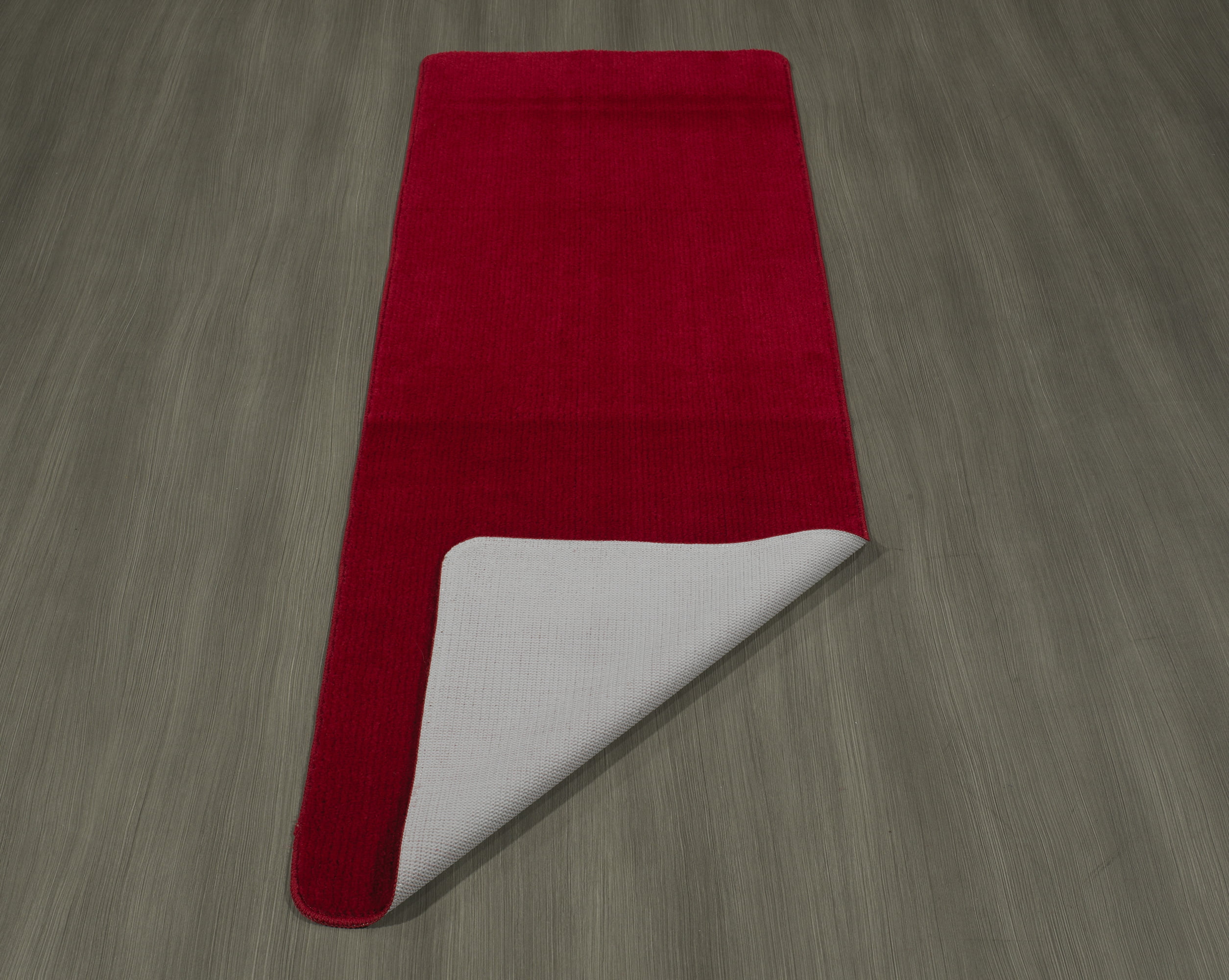 Ottomanson Softy Bath Rug Washable Non-Slip Rubberback Solid 2x5 Indoor Runner Rug, 20" x 59", Red