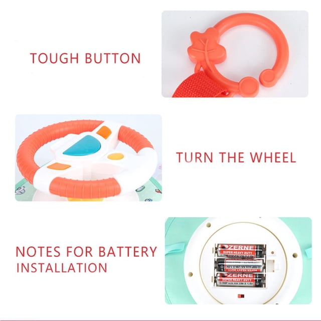 Langgg Kids Steering Wheel Toy Children Car Activity Toy Interactive Stroller Toy Car Trips Toys Gift