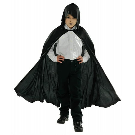Child Hooded Black Cape Child Costume - One Size