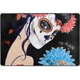 thumbnail image 4 of Dreamtimes Sugar Skull Halloween Area Rug 72x48in Dia De Muertos Non-Slip Floor Carpet Comfort Floor Mats Decor for Indoor Living Dining Room and Bedroom Area, 4 of 7