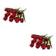 thumbnail image 4 of Toystoory 2 uds flores artificiales tulipanes de seda tacto Real Mini ramo de flores de imitación decoración arreglos para el hogar Cabeza roja/grande 2piezas, 4 of 6
