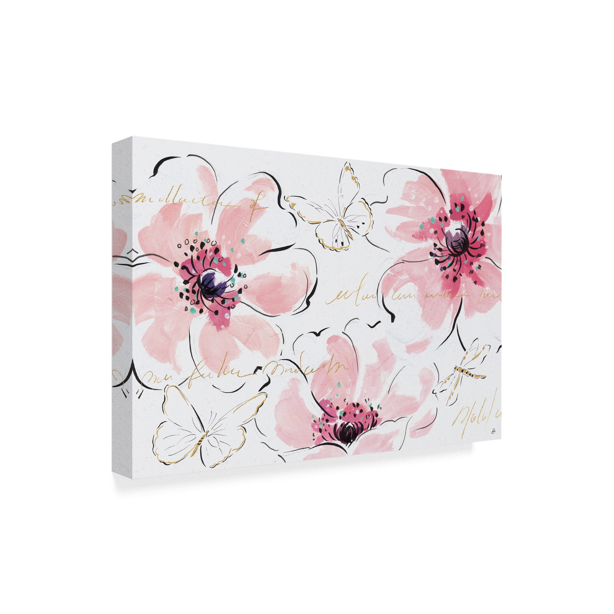 Trademark Fine Art 'Simply Pink I' Canvas Art by Daphne Brissonnet
