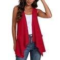 thumbnail image 5 of Rciityk Women's Open Front Irregular Hem Sleeveless Knit Vest Cardigan, Lightweight, Pockets, S-2XL, 5 of 8