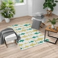 thumbnail image 1 of Sea Animals Turkish Area Rug, Monochrome Shark Illustration Fashion Maritime Illustration Aquatics, Soft Carpet for Living Room Decor with Distressed Look, 4' X 5.7', Sea Green, by Ambesonne, 1 of 4