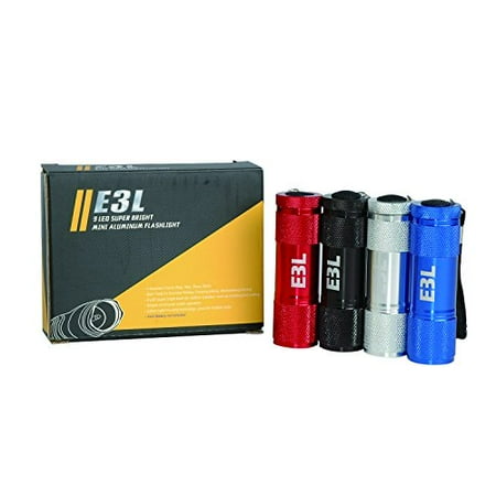 Led Aluminum Alloy Bright Light - E3L Super Bright Mini Aluminum Flashlight with 9 LED Beads, Pack of 4 Mini Flashlights