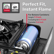 GASPRO Portable Butane Camping Stove 7800 BTU Single Burner, Camping Cooktop with Carry Case, Automatic Ignition Outdoor Cooking Stove with Safety Lock for Camping, Hiking, Tailgating & Emergency