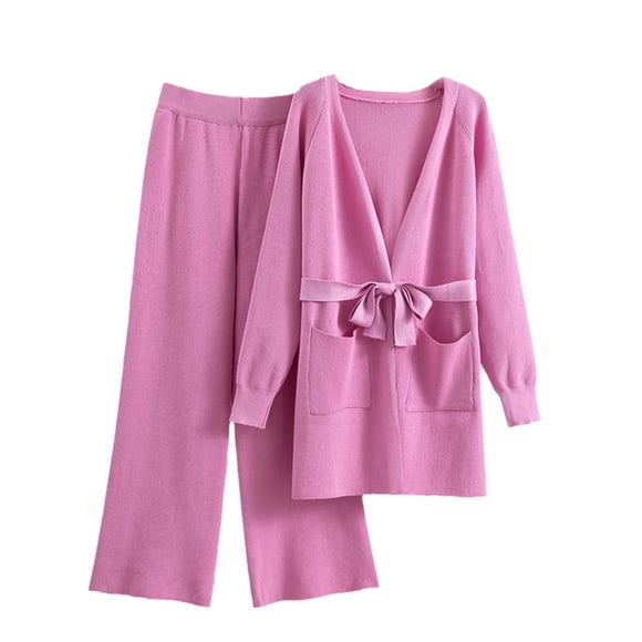 Vacation Sets for Women Pants Sets Women 2 Piece Outfits Clothing Set Female Round Neck Sleeveless Tops Pants Sets Casual Pant Style S_507 Women's Tracksuits Pinks S