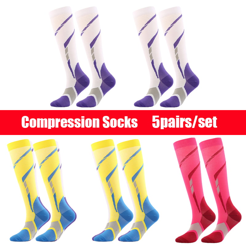 15-20mmHg Compression Socks 3/5 Pairs For Women & Men-Best Compression Stockings For Running 