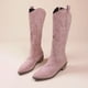 thumbnail image 4 of Botas vaqueras occidentales bordadas para Mujer, botines largos de cuero PU, con punta puntiaguda, tacón grueso, hasta la rodilla, holgados, otoño, 4 of 5