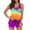 Purple, variant on Women Padded Bikini Boyshorts Push-up Tankini Swimsuit Swimwear Plus Size Swimdress