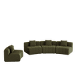 thumbnail image 4 of Newest Curved Chenille Sectional for Sunroom & Conversation Pit, Semi-Circular Modular Sofa with 4 Pillows,Green, 4 of 4