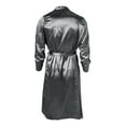 thumbnail image 6 of Men's V Neck Satin Robe Long Bathrobe Pajamas Nightgown Sleepwear Christmas Robe for Wedding Party, 6 of 9