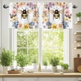 thumbnail image 2 of Colorful Daisy Wreath Bees Valances for Windows, 60 x 18in, Spring Flowers Garland Rod Pocket Kitchen Valance Curtain Light Filtering Window Treatments for Living Room Bedroom, 1 Panel, 2 of 7