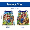 thumbnail image 2 of 24 Pieces Mari Party Drawstring Bag, Reusable Non-Woven Gift Backpacks Goodie Favor Bags for Super Brother Birthday Party Decorations, 2 of 4