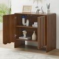 thumbnail image 5 of Wirrytor Wood Buffet Sideboard with 2 Wave Doors, Storage Cabinet with Adjustable Shelves for Living Room Dinning Room Kitchen, Walnut, 5 of 10