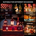 thumbnail image 3 of LED Lighted Liquor Bottle Display Shelf, 20 Inch Bar Display Shelf, DIY Illuminated Bottle Shelf with App & Remote Control, 2 Step Freestanding Holding Bottles for Home Bar, Party, Walnut, 3 of 6