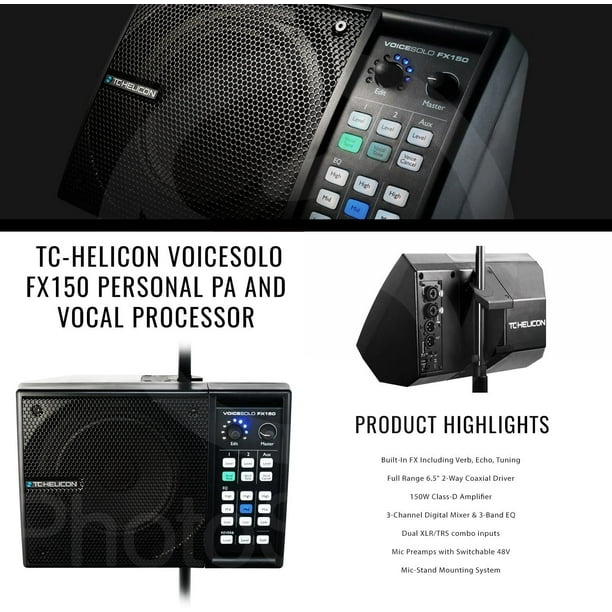 TC-Helicon Voicesolo FX150 Compact Personal PA and XLR Cable and