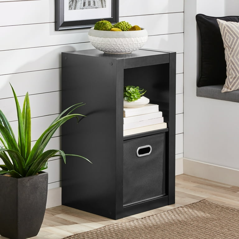 Better Homes & Gardens 2-Cube Storage Organizer, Solid Black