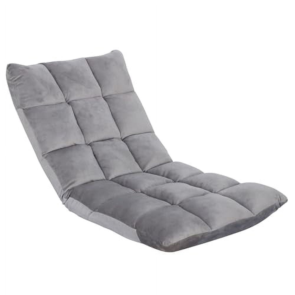 Gaming Floor Chair Adjustable 14-Position Floor Sofa Bed Foldable Floor Cushions Seating Video Game Chairs Bean Bag Chair Reading Chair for Adults - Teens for Bedroom Living Room Indoor,Grey