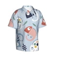 thumbnail image 2 of Bixox Men's Hawaiian Shirts Men's Cute Chameleons On Blue Background Print Short-Sleeve Shirt-Medium, 2 of 8