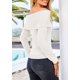 thumbnail image 2 of Suéter PRETTYGARDEN Hombros Descubiertos Manga Larga Blanco Talle S, 2 of 8