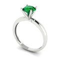thumbnail image 2 of 1 ctw Solitaire Anniversary Ring for Women | Round Cut Simulated Emerald | Hyperallergenic Solid 14K White Gold, 2 of 5