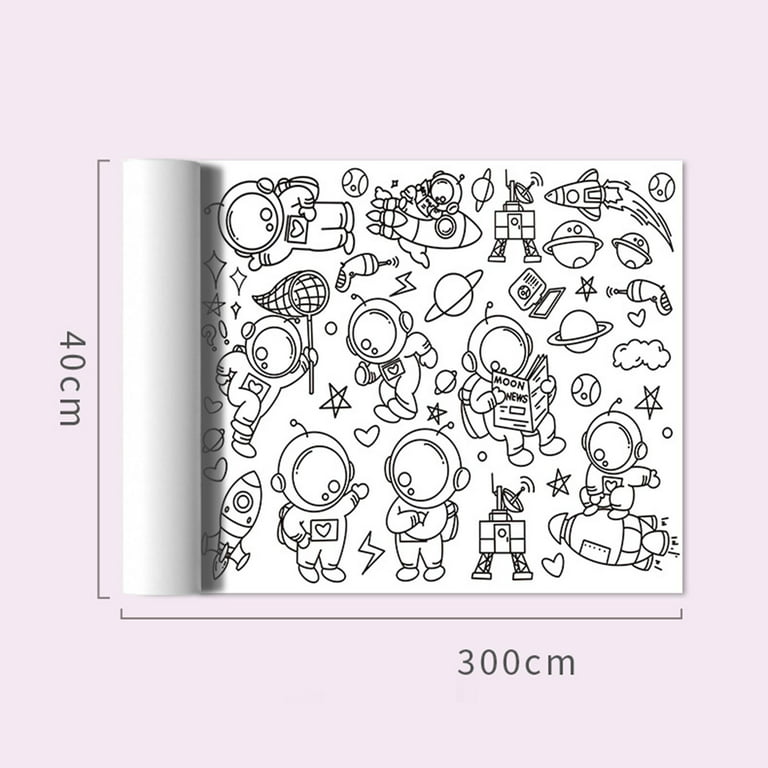 1pc Coloring Drawing Paper Roll, Kids Graffiti Wall Stickable Painting  Paper