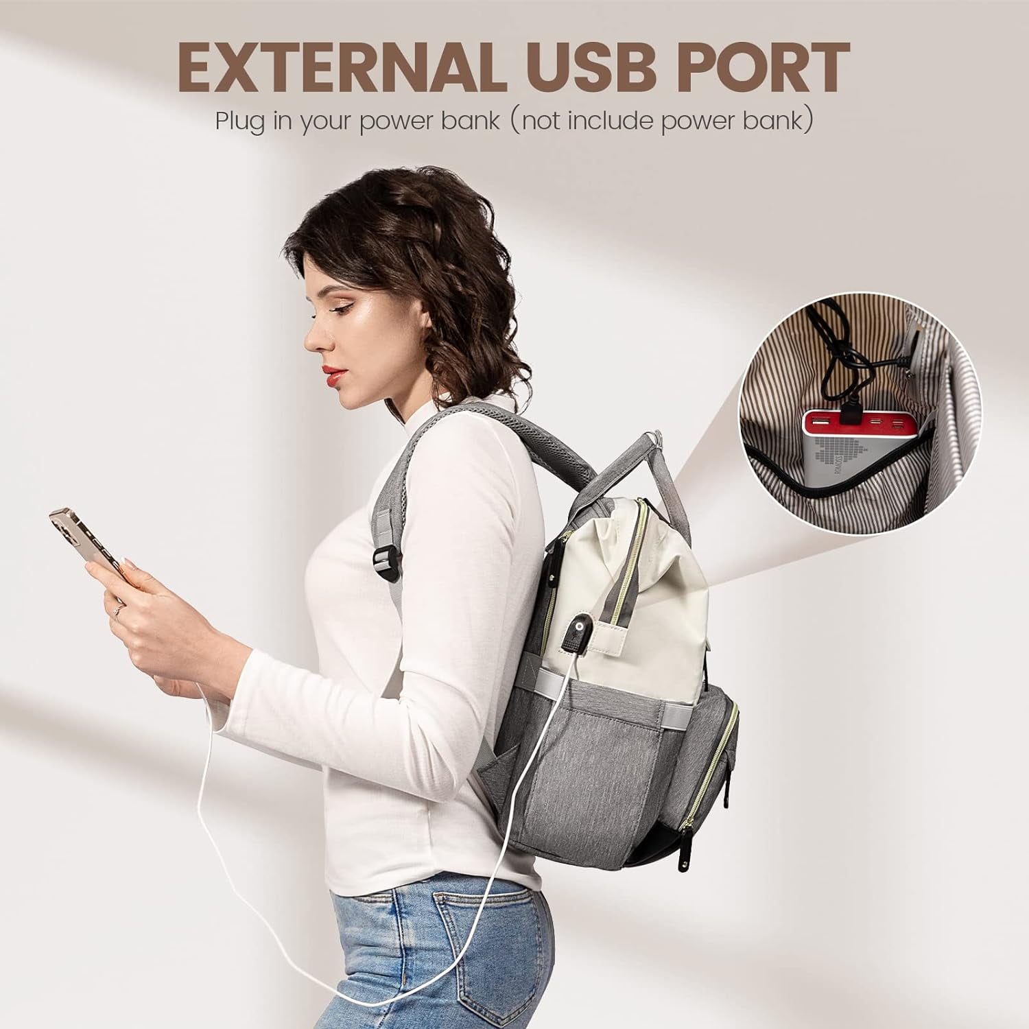 Lovevook Laptop Backpack, 15.6" Women Work Backpack Purses with USB Port, Waterproof Casual Daypack Travel Backpack, Large Fashion Teacher Nurse College Bookbag