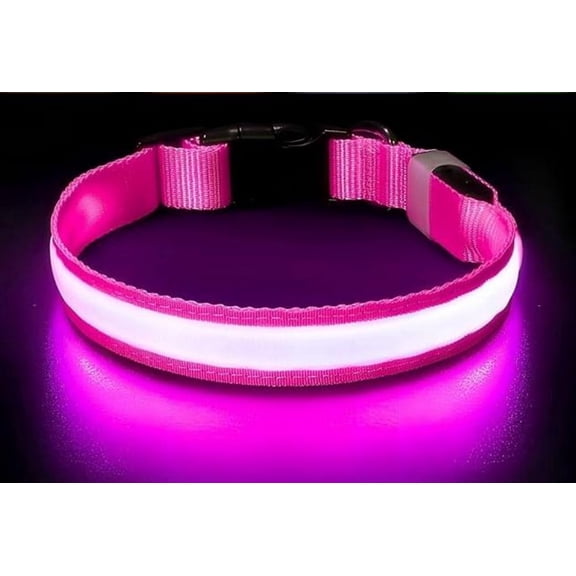 Dog Collar, USB Rechargeable LED Light Up Collar, Waterproof Glow In Dark Adjustable Safety Pet Collar For Medium Large Dogs 6 Colors