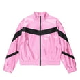 thumbnail image 5 of Alvivi Kids Girls Shiny Metallic Long Sleeve Zipper Bomber Jacket Rave Party Coat Outerwear Pink 14, 5 of 7