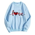 thumbnail image 3 of Wycnly Womens Valentine's Day Sweatshirt Womens Crewneck Sweatshirts Valentine's Day Fashion Plaid Love Letter Print Pullover Sweater Ladies Girls Loose Long Sleeve Blouses Tops, 3 of 3