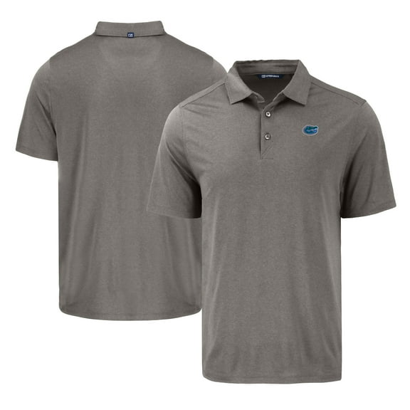 Men's Cutter & Buck Gray Florida Gators Coastline Epic Comfort Eco Recycled Polo